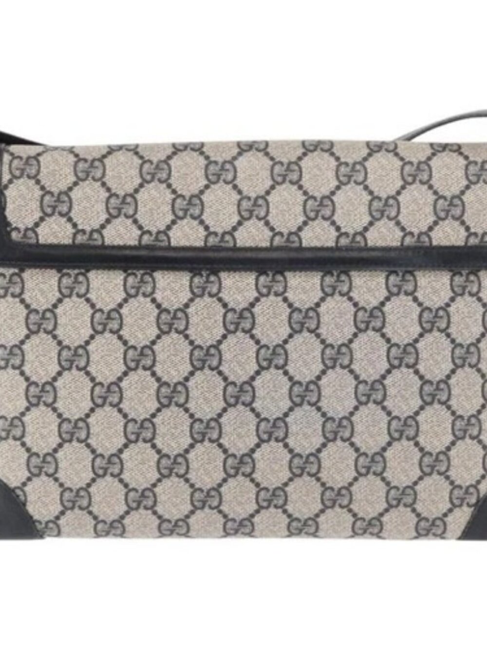 GUCCI GG Supreme Shoulder Bag PVC Navy Gold Auth gh1657 - Picture 2 of 16